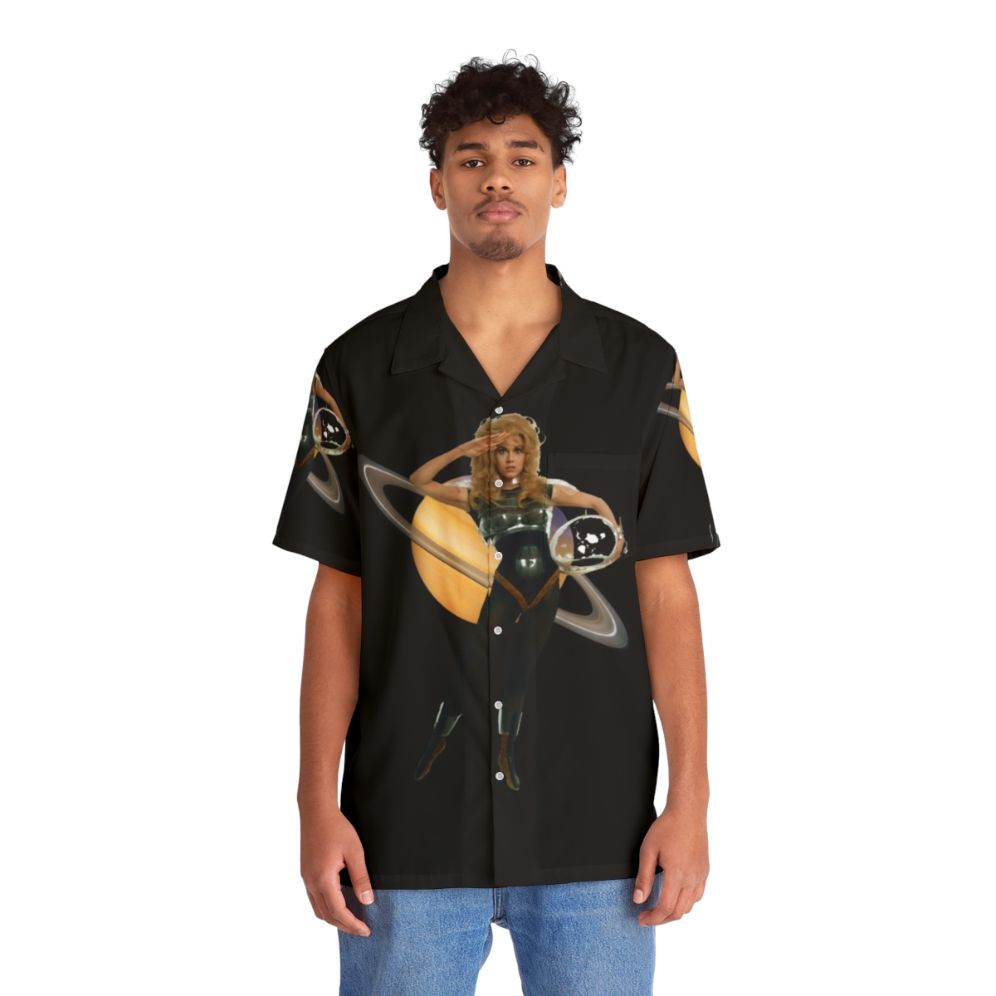 Barbarella Hawaiian Shirt featuring planets and galaxy design - People Front