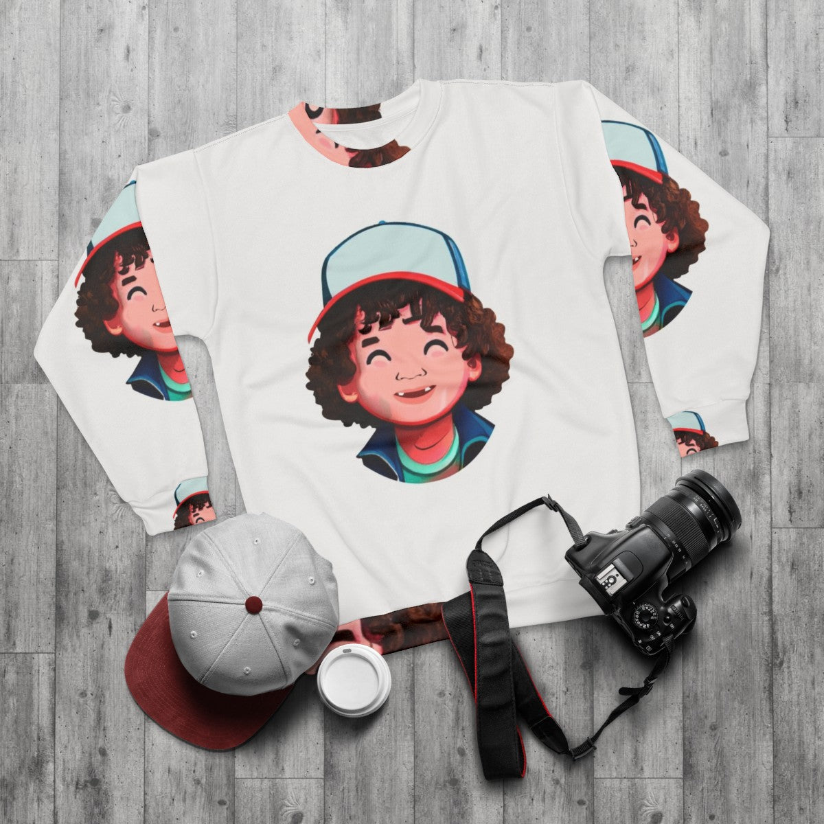 Stranger Things Dustin Sweatshirt Season 4 - flat lay