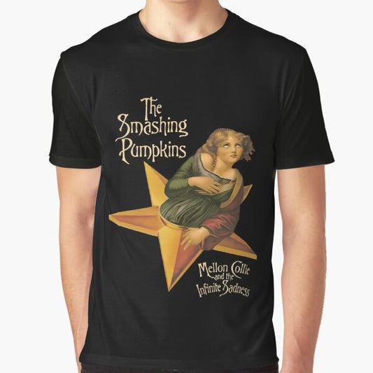 The Smashing Pumpkins 90s Graphic T-Shirt with Robot Ninja and Pumpkin Design