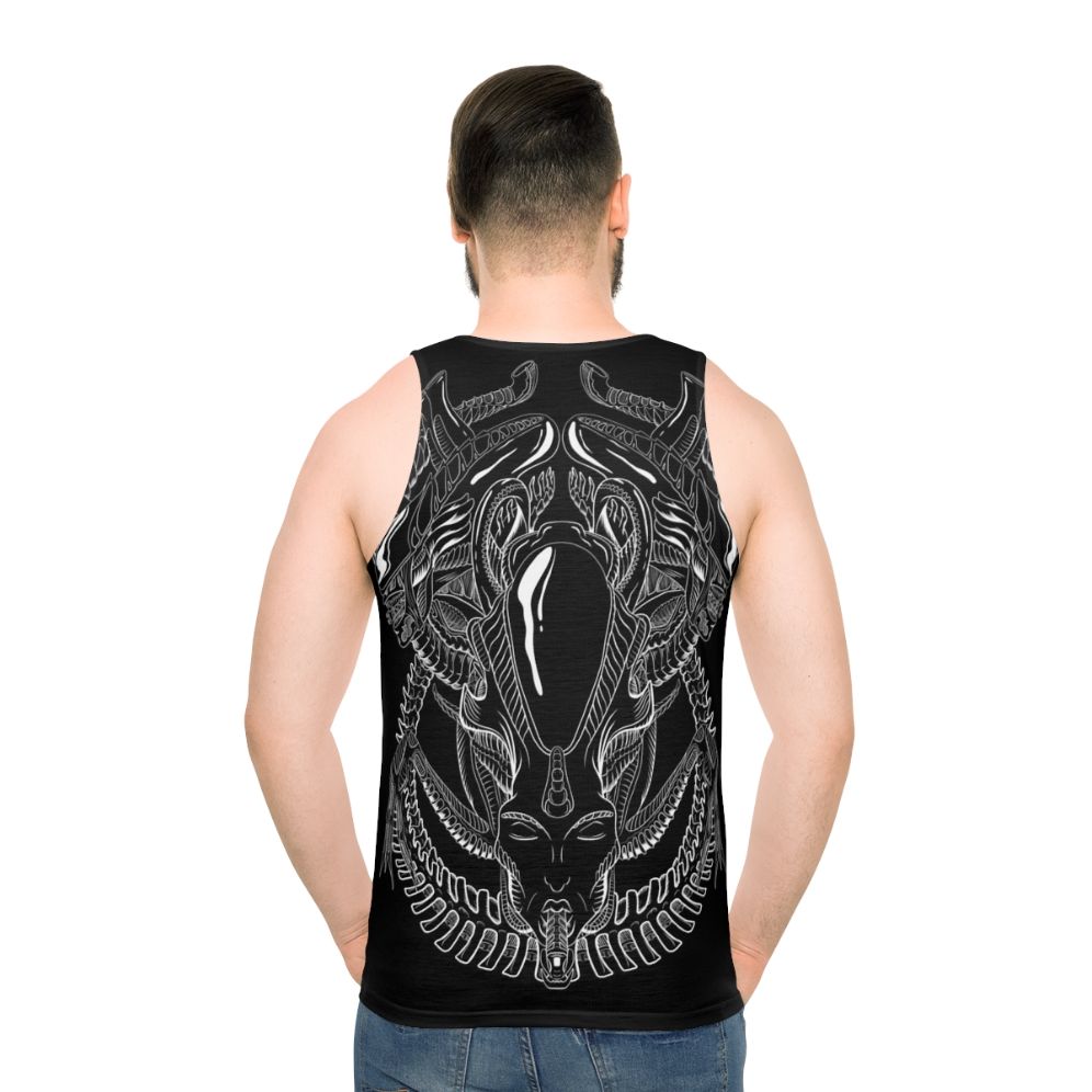 Xenomorph Alien HR Giger Retro Grappler Tank Top - men back