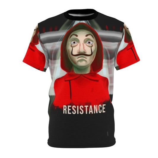 Resistance-themed T-shirt design inspired by the popular Netflix series La Casa de Papel (Money Heist)