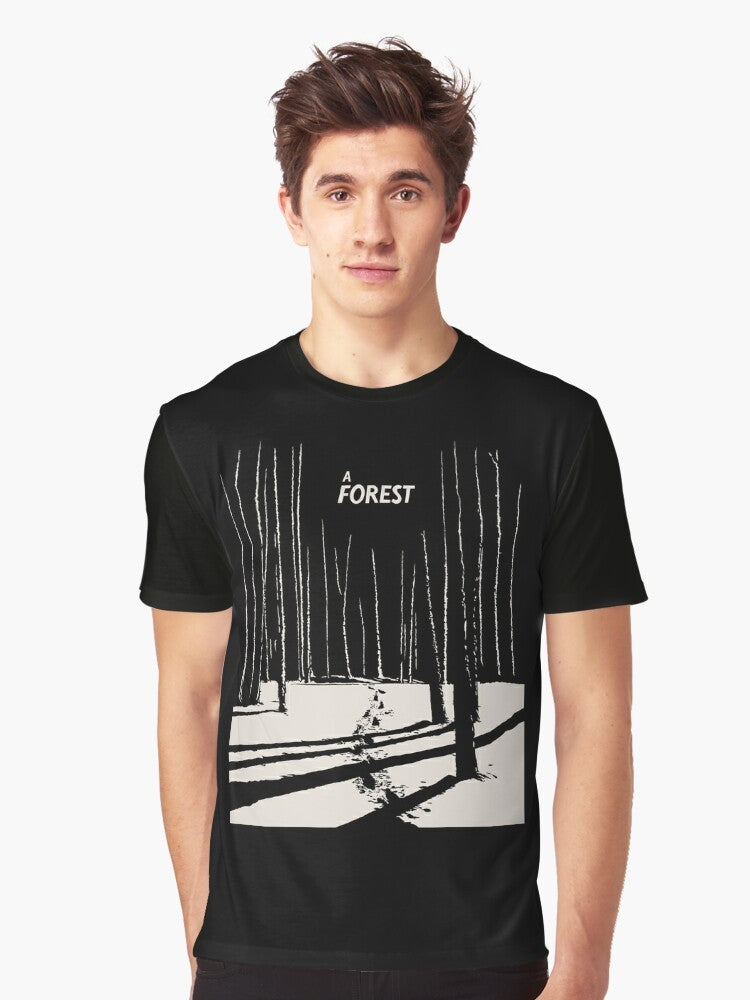 The Cure "A Forest" Gothic Winter Graphic T-Shirt featuring the iconic 80s band The Cure - Men