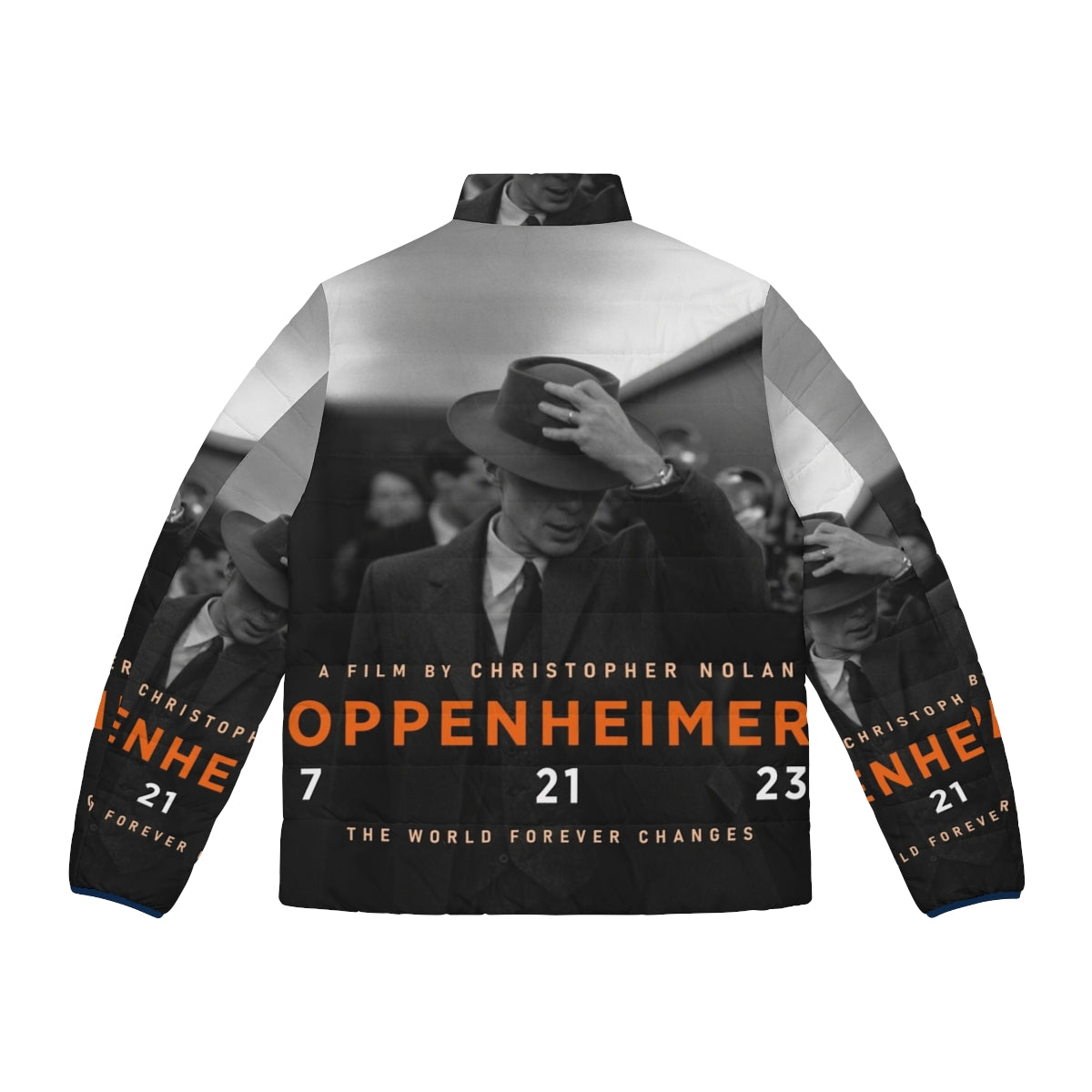 Oppenheimer Puffer Jacket featuring Cillian Murphy as the lead character - Back