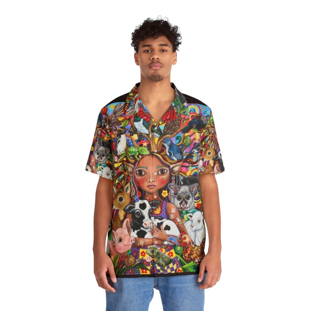 Eco-Friendly Hawaiian Shirt with Nature Inspired Designs - People Front