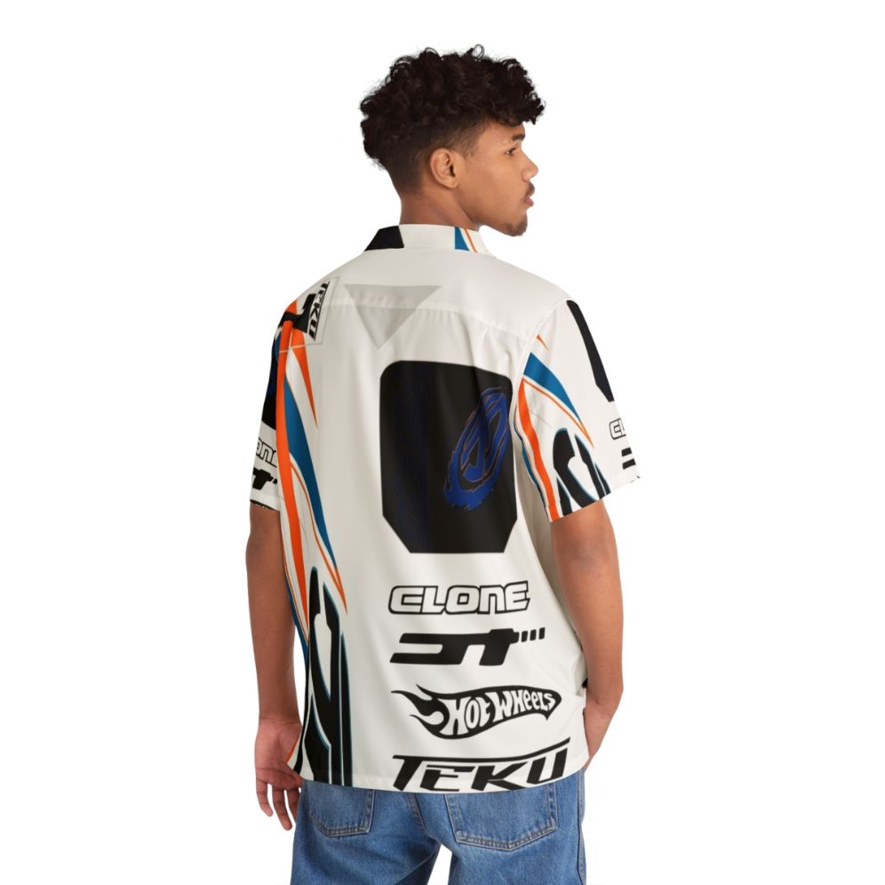 Power Rage Hawaiian Shirt with Acceleracers Hot Wheels Design - People Back