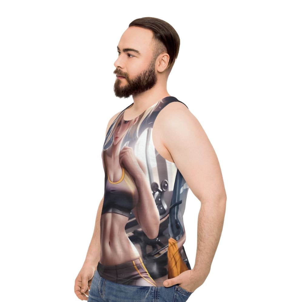 Mercy Unisex Tank Top for Fitness and Gaming - men side