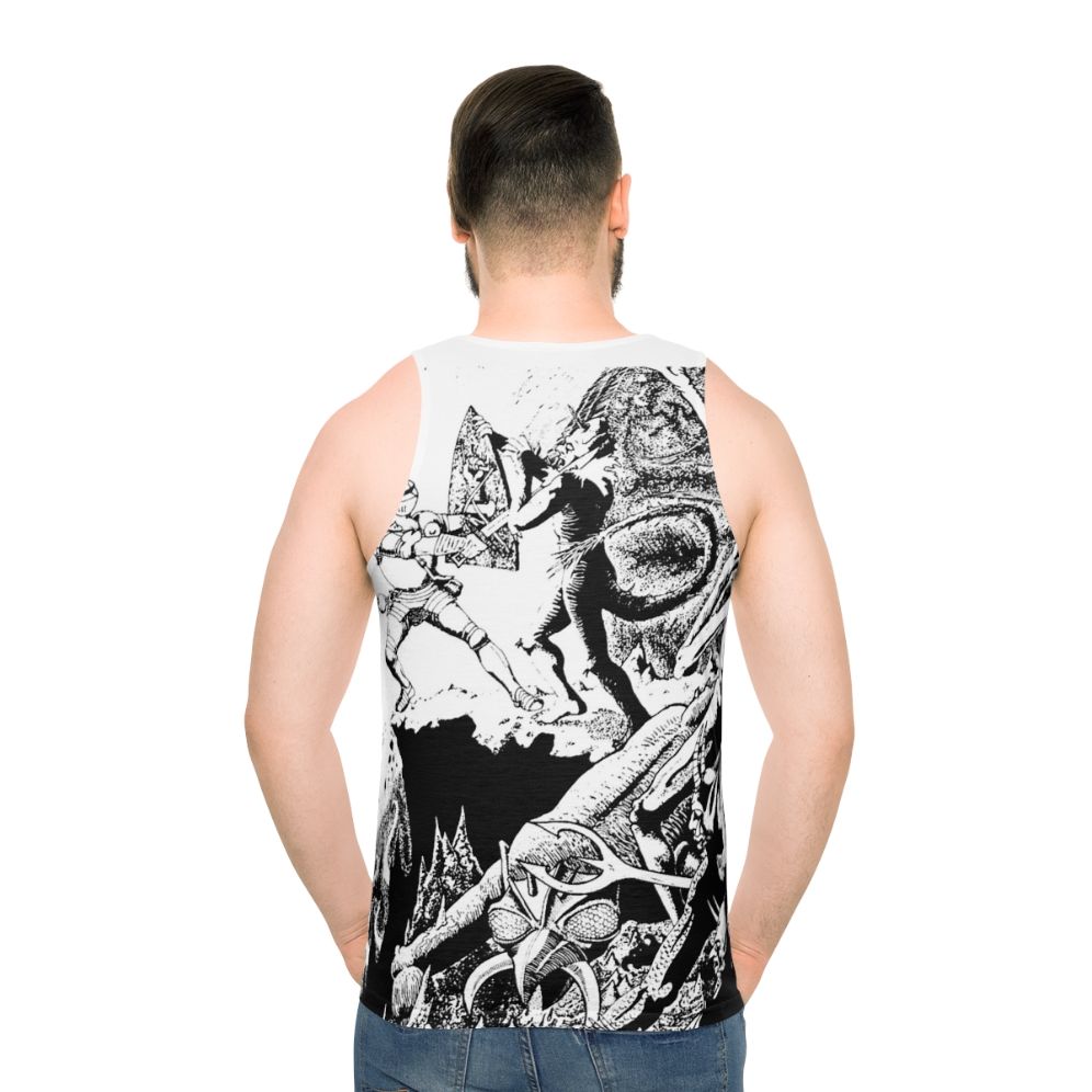 Paladin in Hell Unisex Fantasy Tank Top - men back