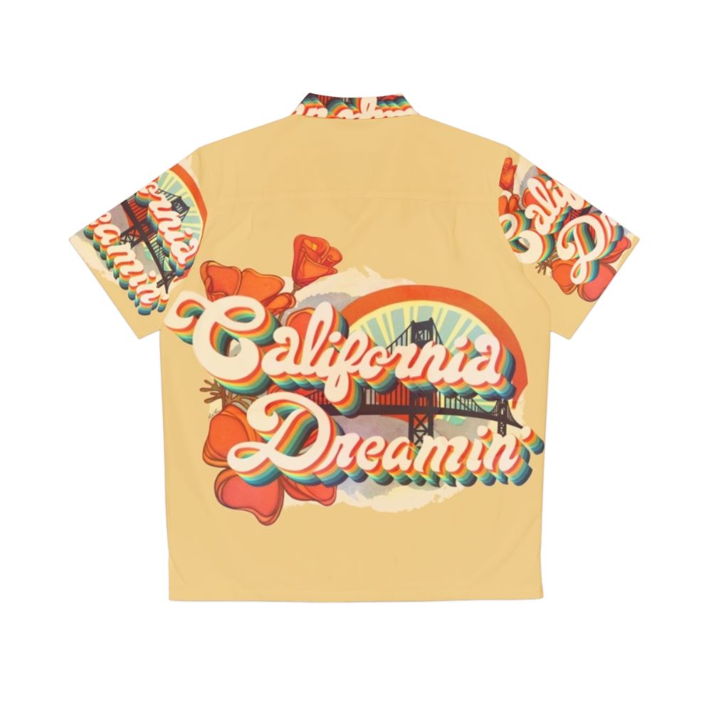 Vintage California Dreamin' Hawaiian Shirt with psychedelic graphics and typography - Back