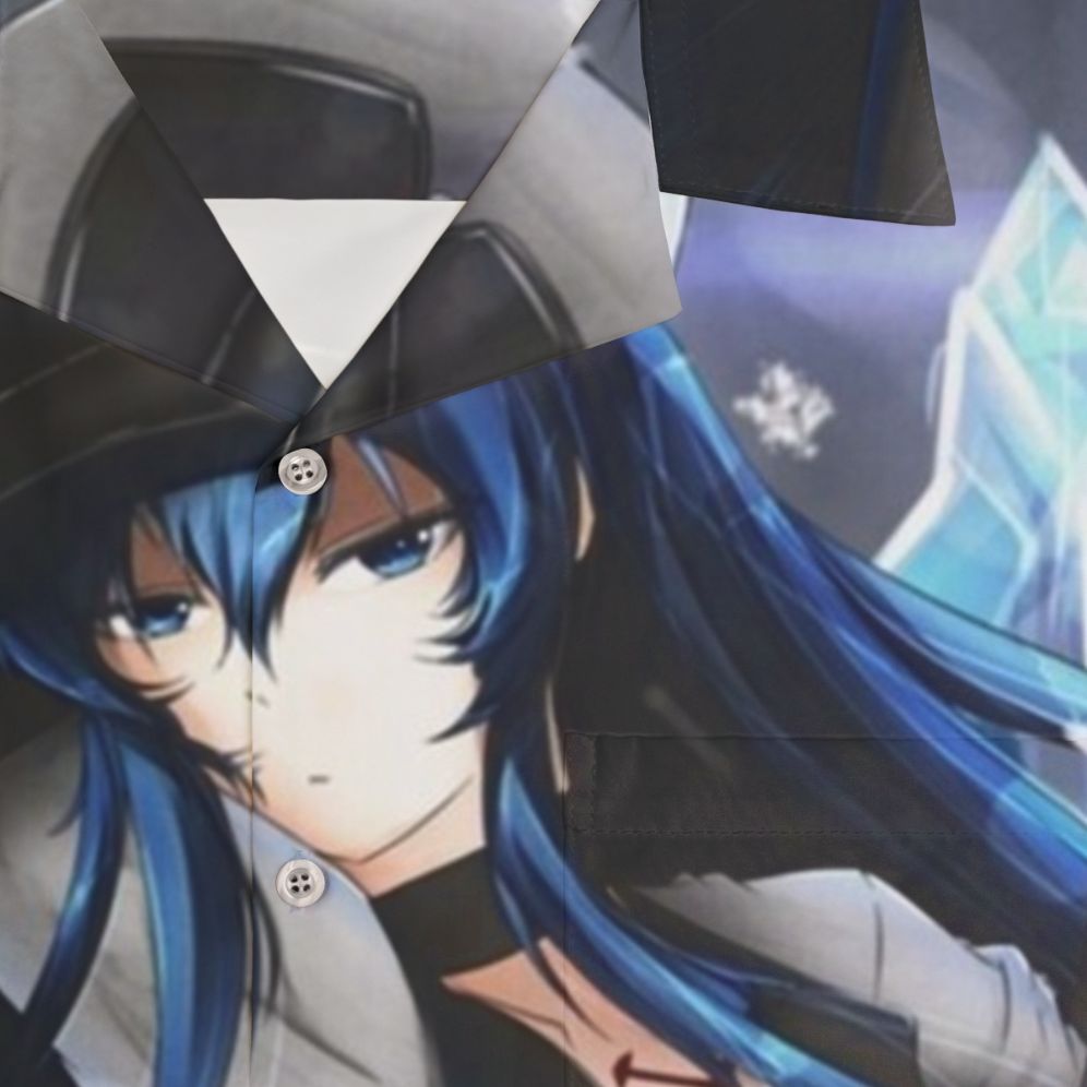 Esdeath the Ice Demon General wearing a blue Hawaiian-style shirt - Detail