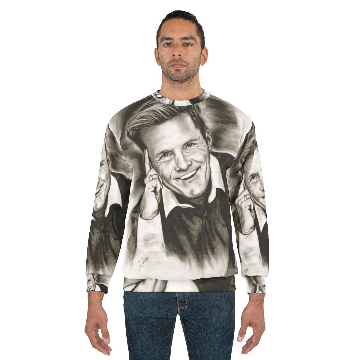 Dieter Bohlen Black and White Charcoal Sweatshirt - men