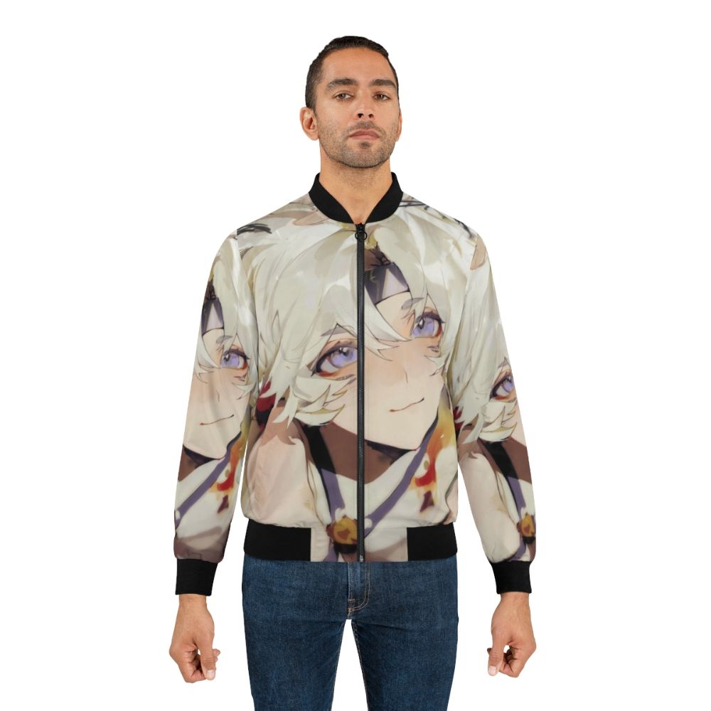 Lingyang Wuthering Waves Bomber Jacket featuring the characters and design from the popular anime and video game. - Lifestyle