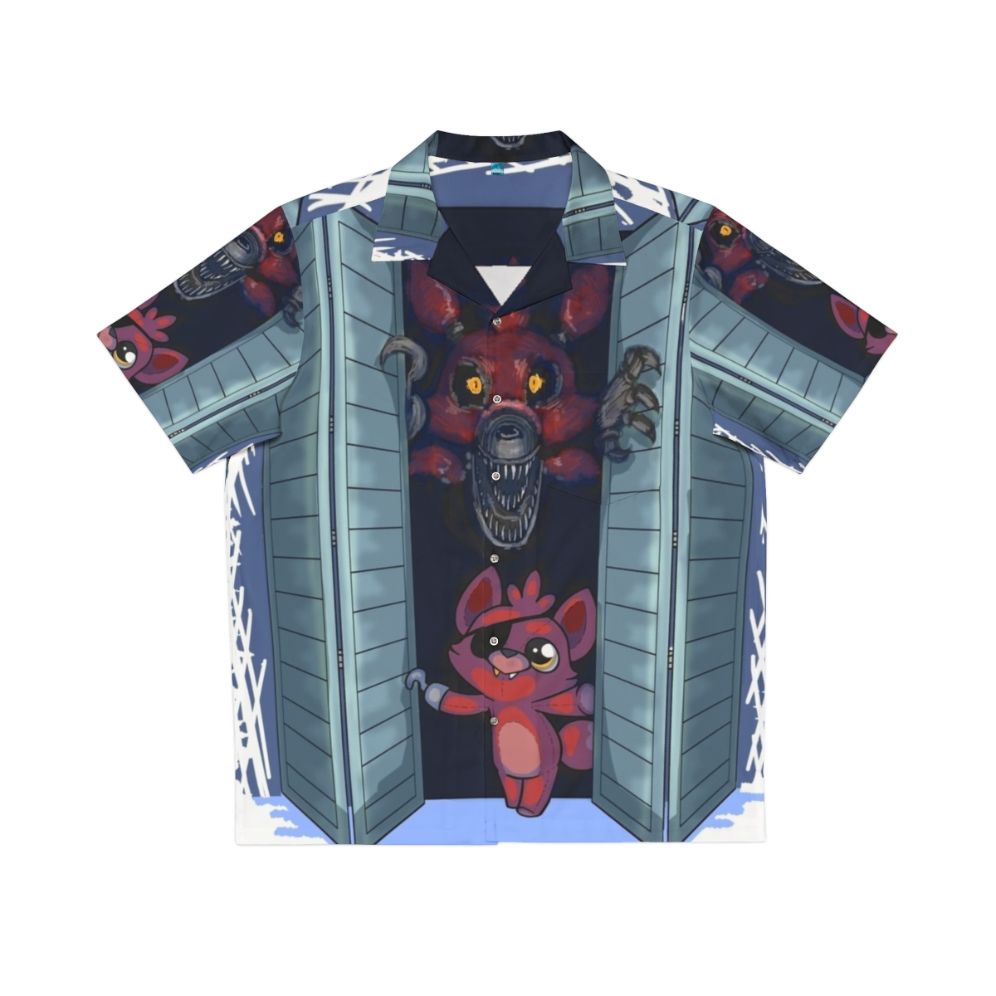 Tropical Hawaiian shirt for gamers with FNAF 4 and Foxy designs