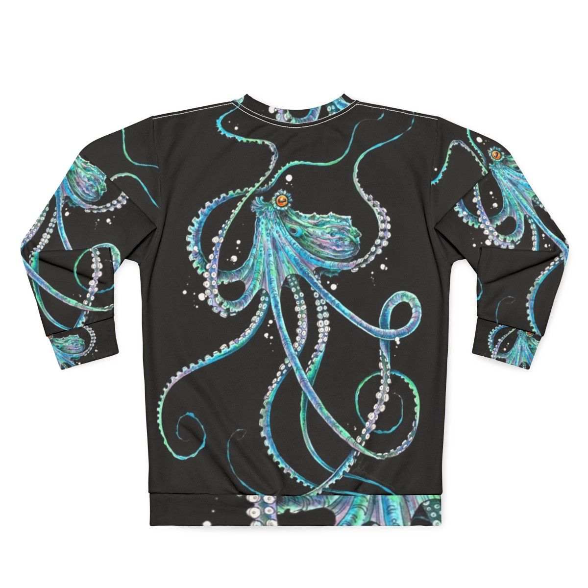 Drunk octopus sweatshirt with underwater cephalopod design - Back