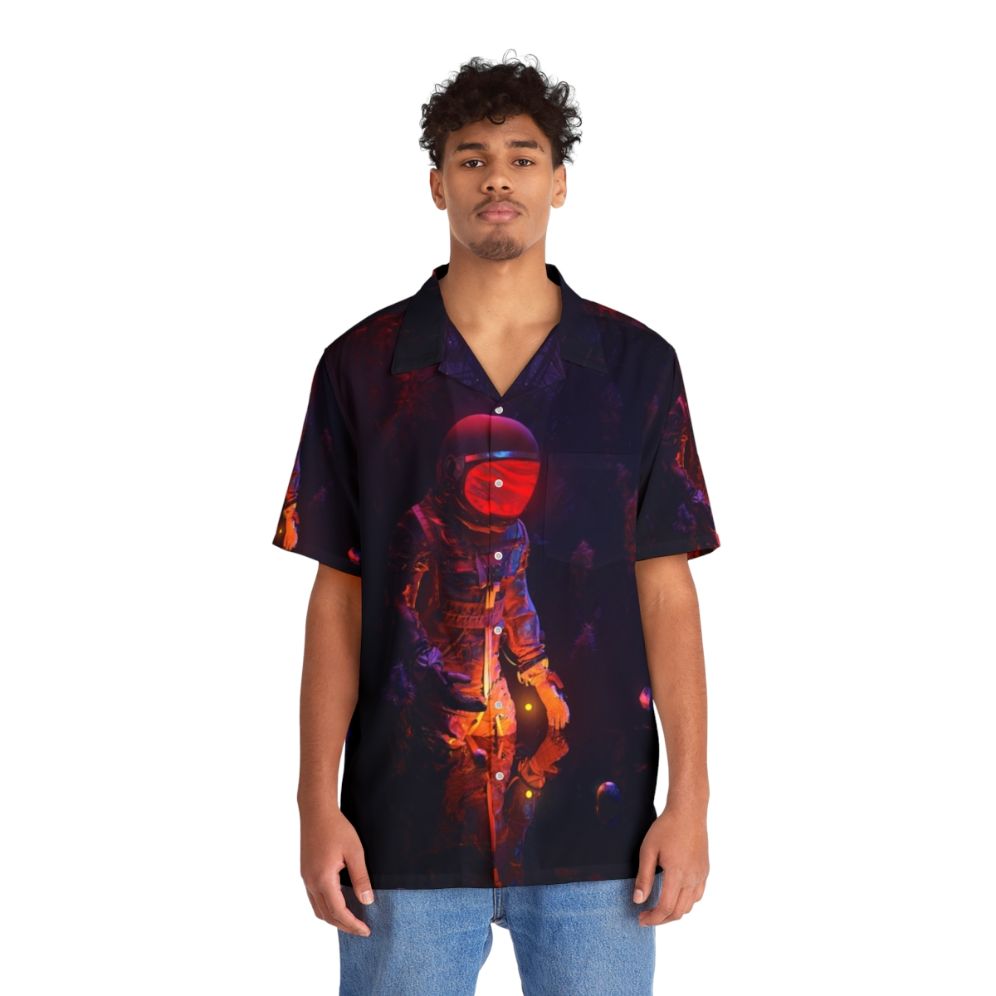 Cosmic Stellar Spot Hawaiian Shirt with galaxy, planets, and stars - People Front