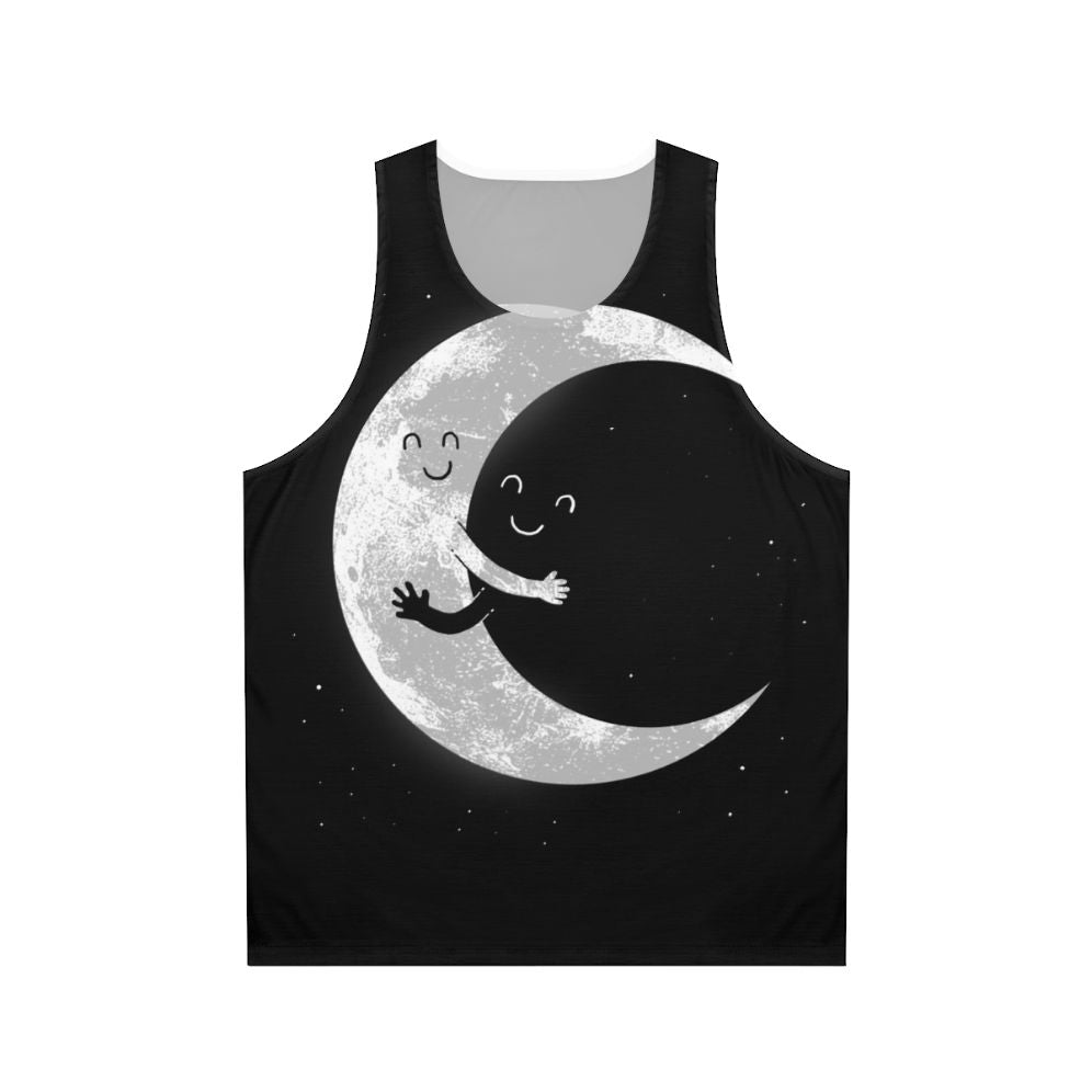 Celestial moon hug unisex tank top