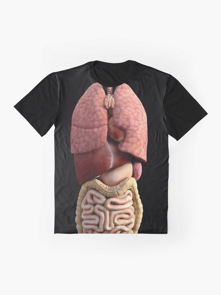 Anatomical 3D graphic design featuring the internal organs of the human body - heart, liver, pancreas, etc. - Flat lay