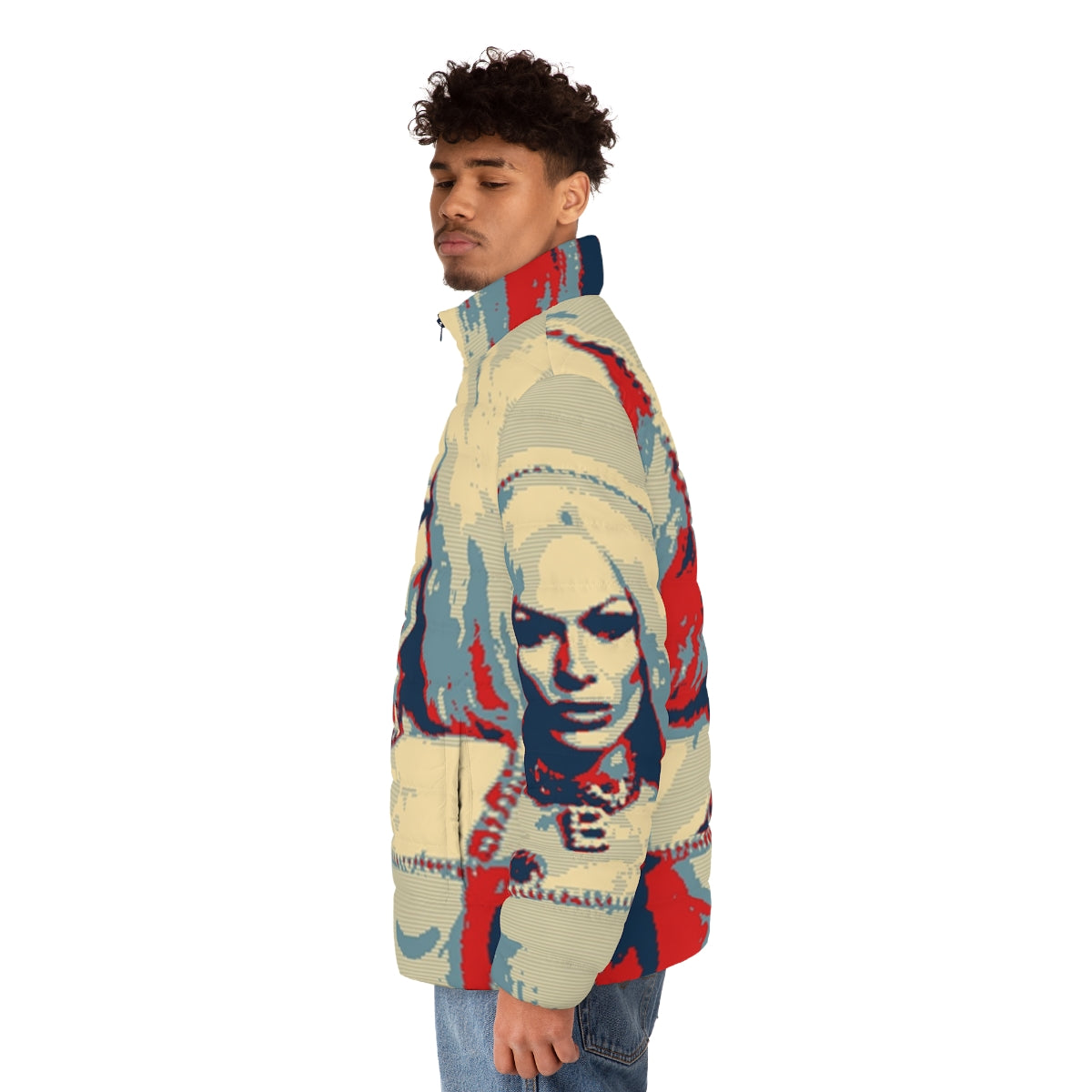 Bimini Bon Boulash Puffer Jacket featuring pop art design - men side left