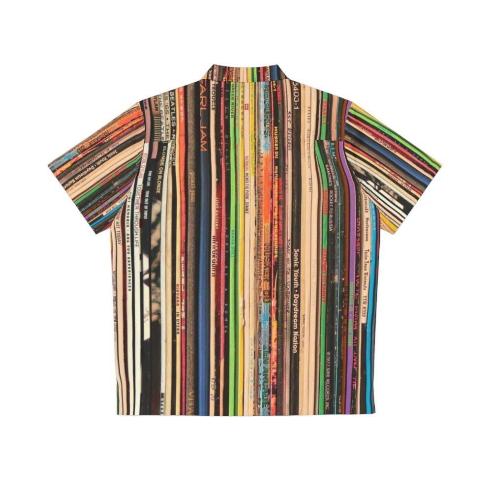 Retro Record Collector Hawaiian Shirt with Vinyl Records - Back