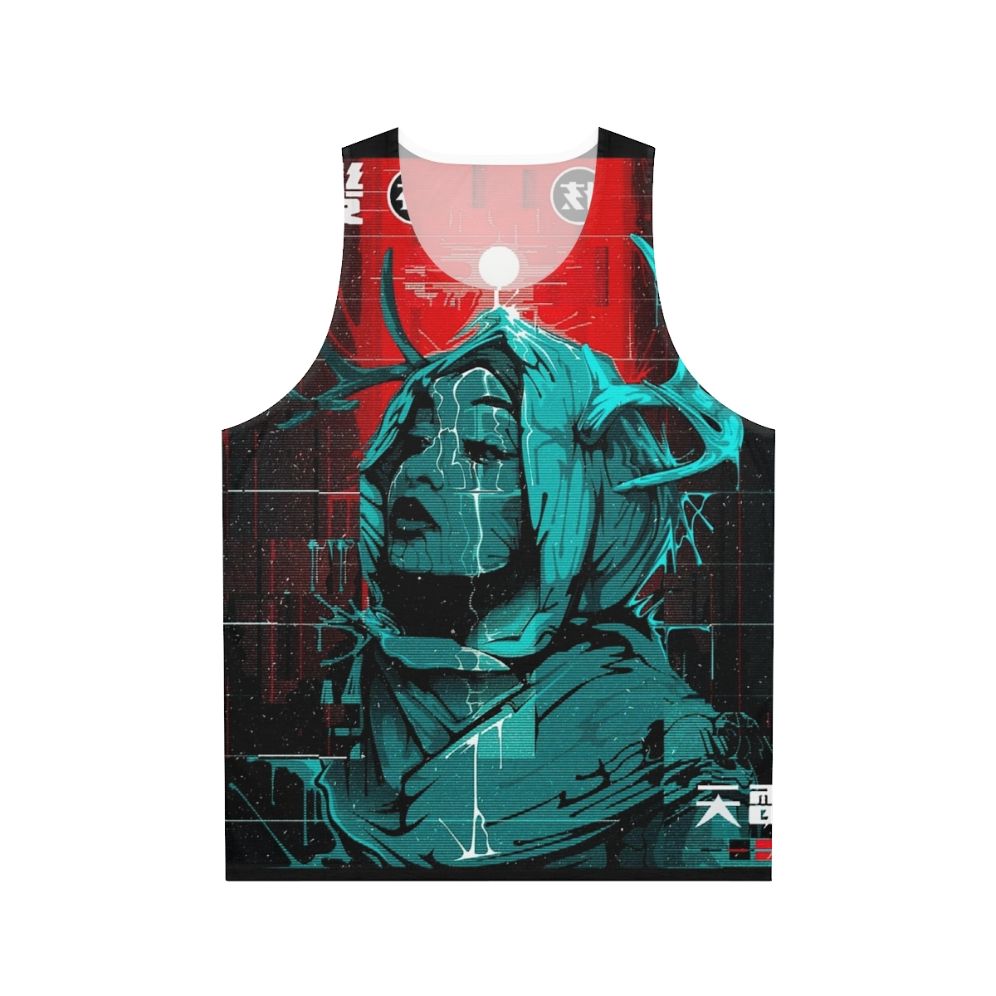 Cyberpunk Glitch Girl Unisex Tank Top