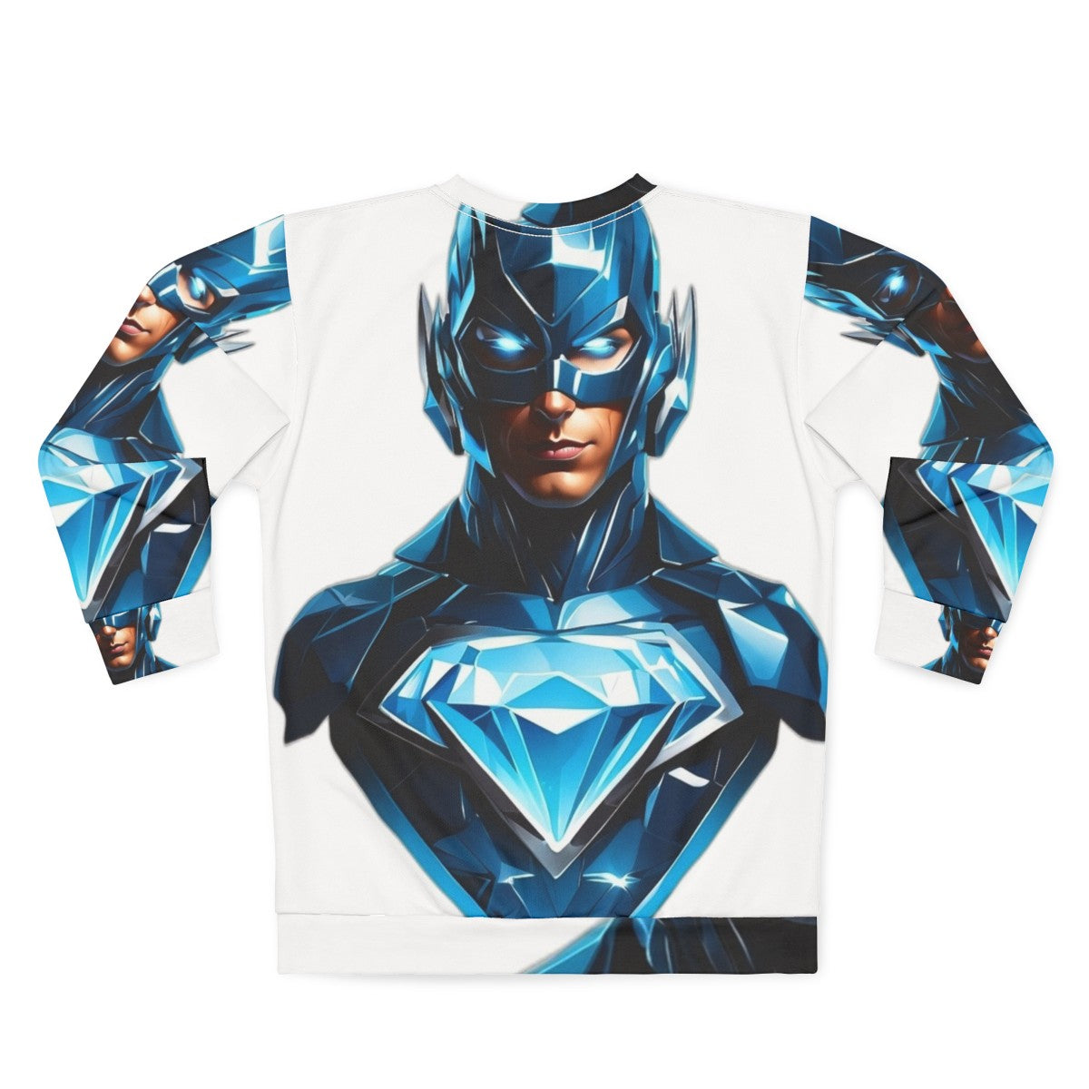 Superhero sweatshirt with glowing diamond design and bold blue color - Back