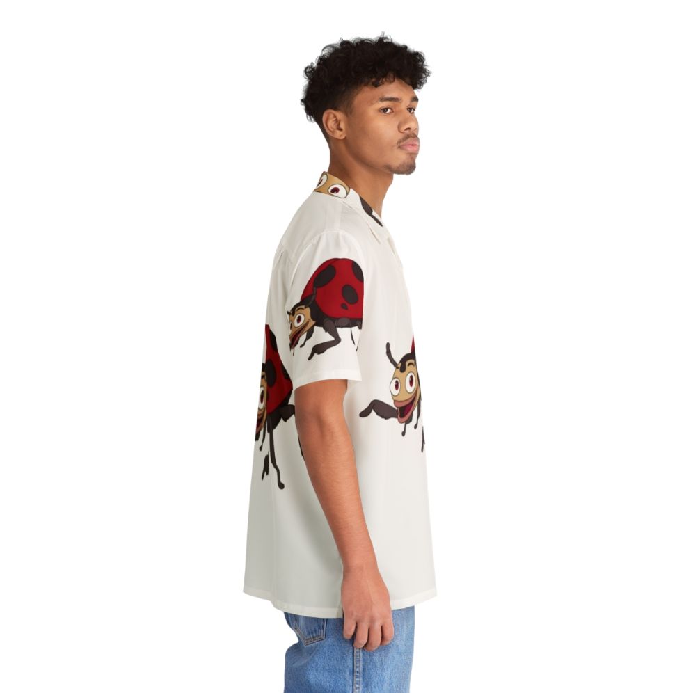 Vibrant Hawaiian shirt featuring a playful ladybug design inspired by the Netflix show Big Mouth - People Pight