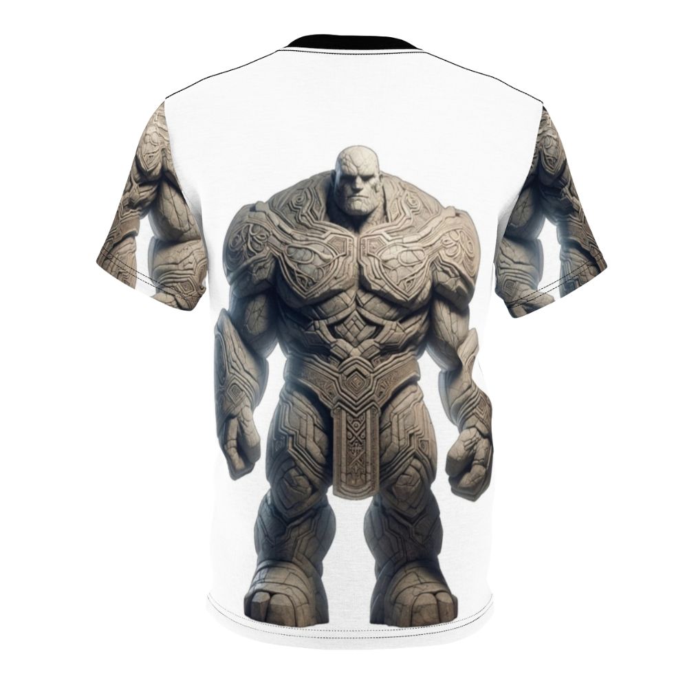 Embroidered t-shirt featuring a fantasy golem, a legendary animal from mythology and fantasy lore. - Back