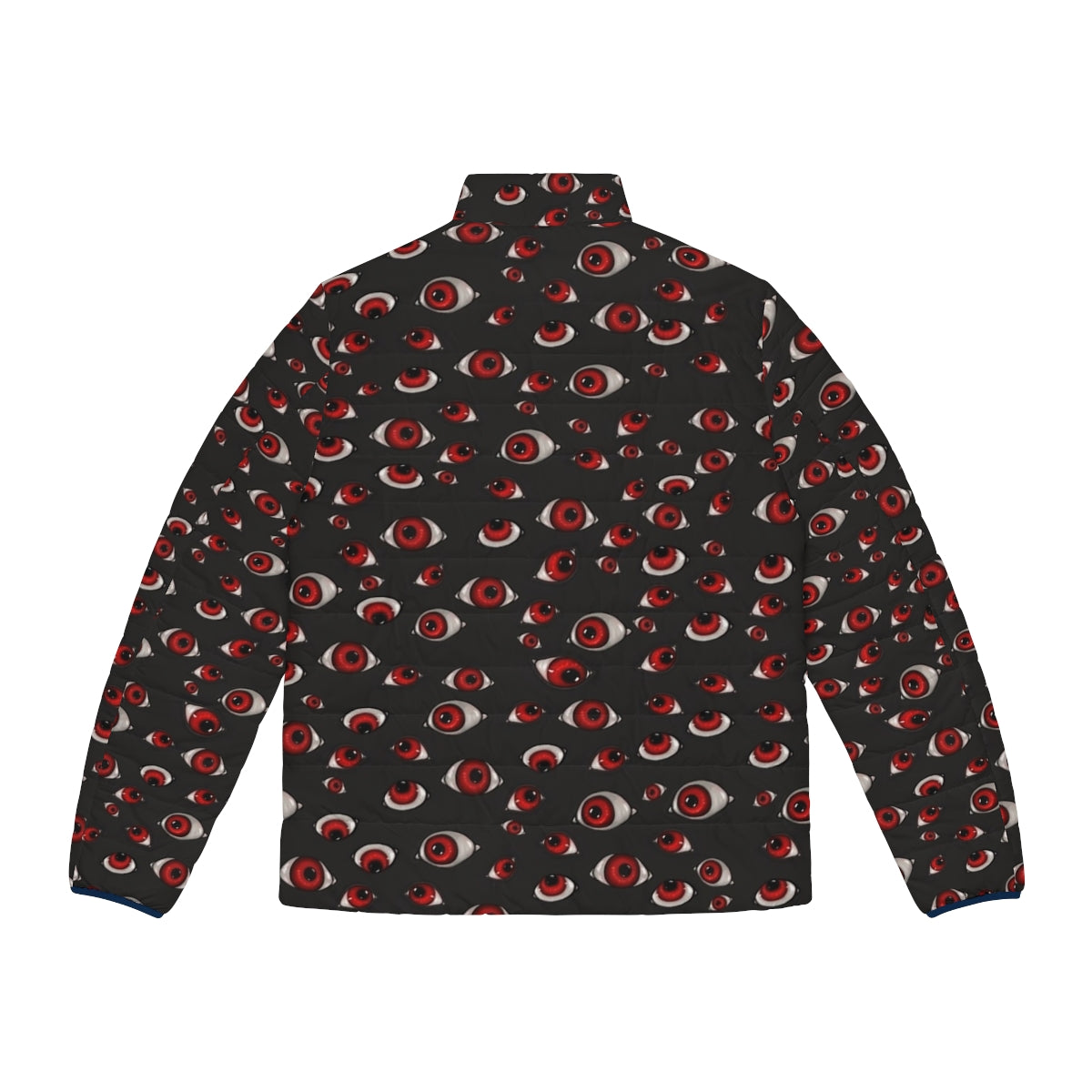 Hellsing Alucard Eyes Puffer Jacket with creepy, dark pattern - Back