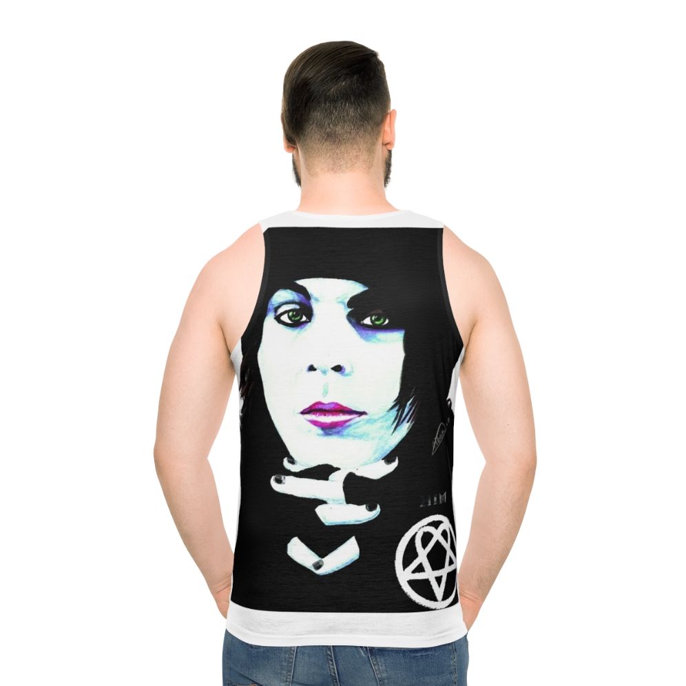 Him Ville Valo Portrait Unisex Tank Top - men back