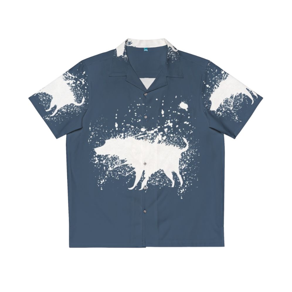 Banksy Splash Dog Hawaiian Shirt featuring graffiti, street art, and a cool, retro design