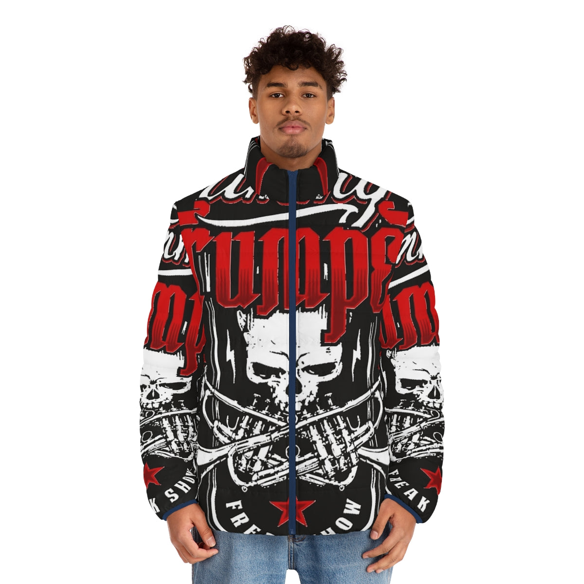 Timmy Trumpet Essential Puffer Jacket, featuring the iconic DJ's design - men front