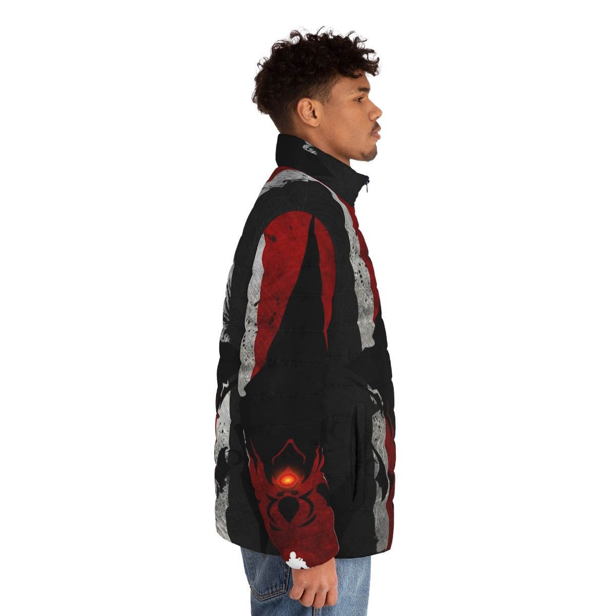 Mass Effect Commander Shepard Puffer Jacket with sci-fi and military design - men side right