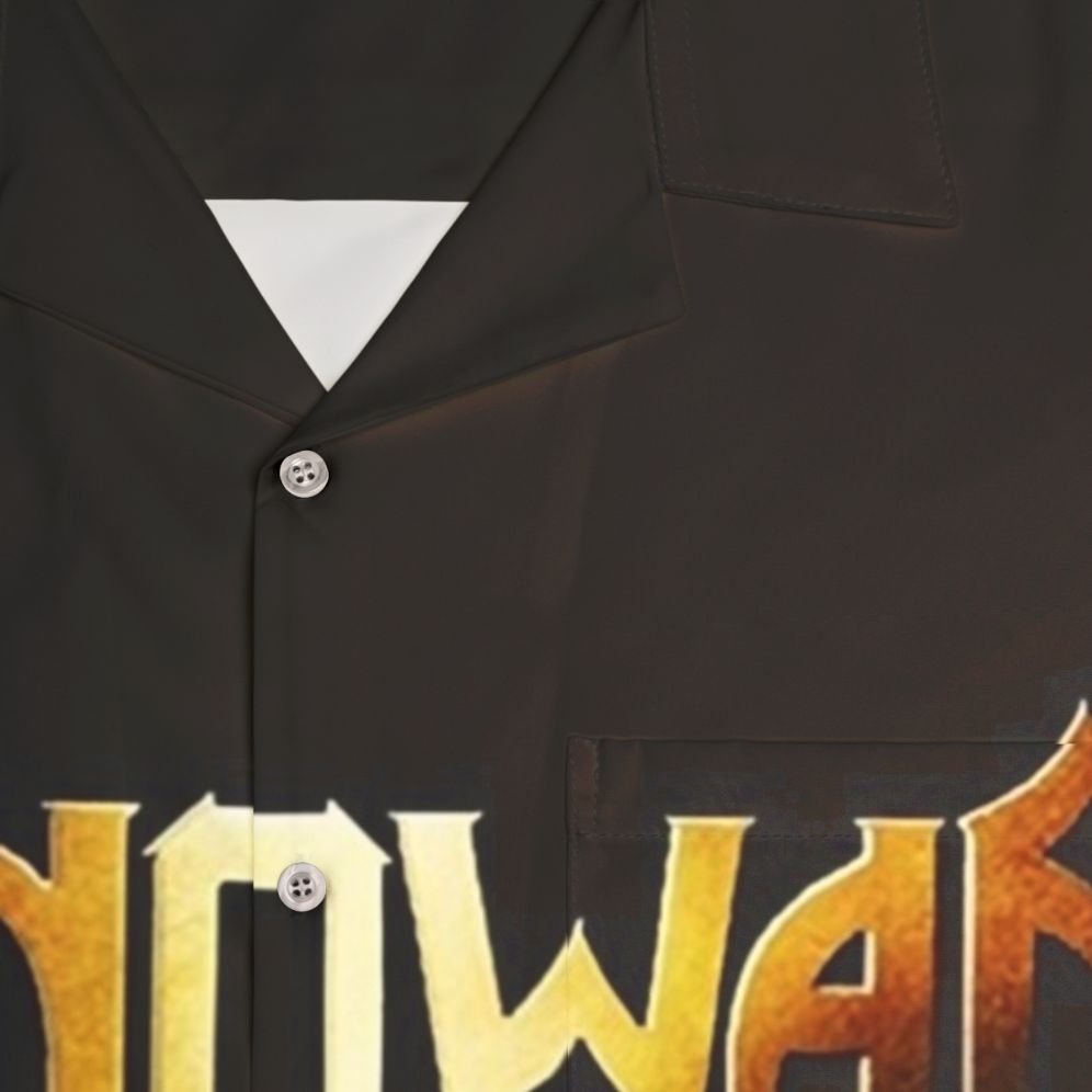 Manowar logo Hawaiian shirt with vibrant tropical design - Detail