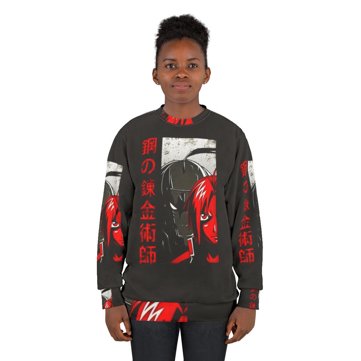 Fullmetal Alchemist anime sweatshirt featuring cartoon characters - women