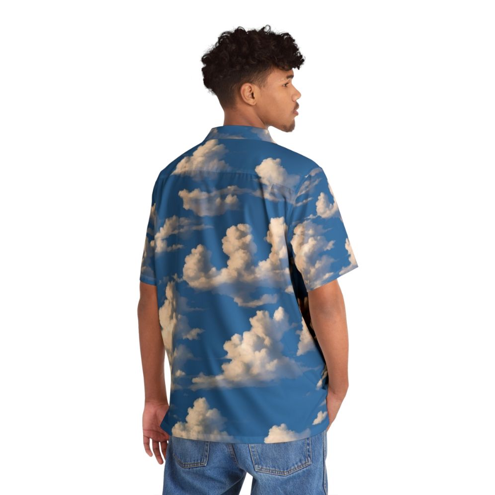 Cloudy Sky Hawaiian Shirt with Vibrant Nature Inspired Print - People Back