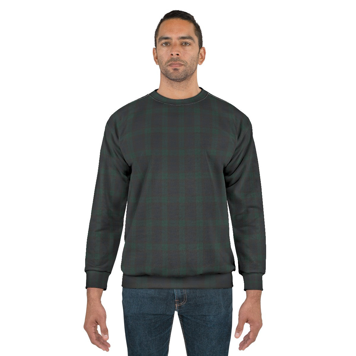 Green and Blue Tartan Plaid Autumn Sweatshirt - men