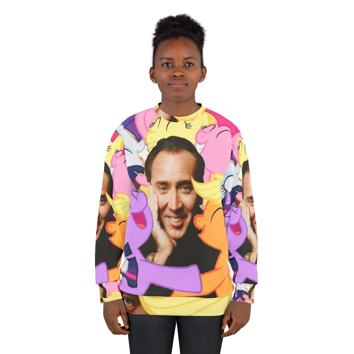 Nicolas Cage 'Nic And His Girls' custom graphic sweatshirt - women