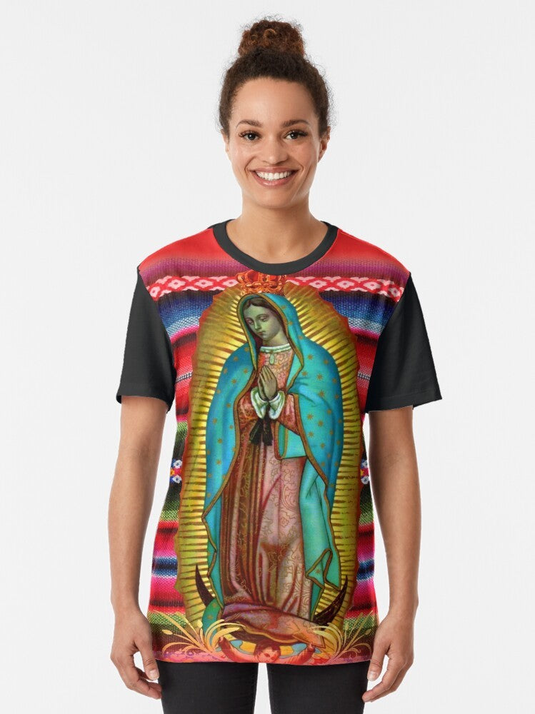 Our Lady of Guadalupe Virgin Mary Catholic Religious Graphic T-Shirt - Women