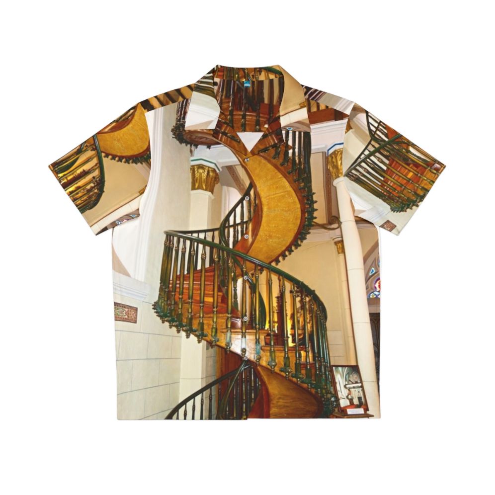 Loretto Chapel Staircase Hawaiian Shirt - Mystical New Mexico Landscape