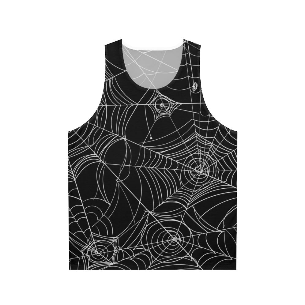 Spooky spider web unisex tank top