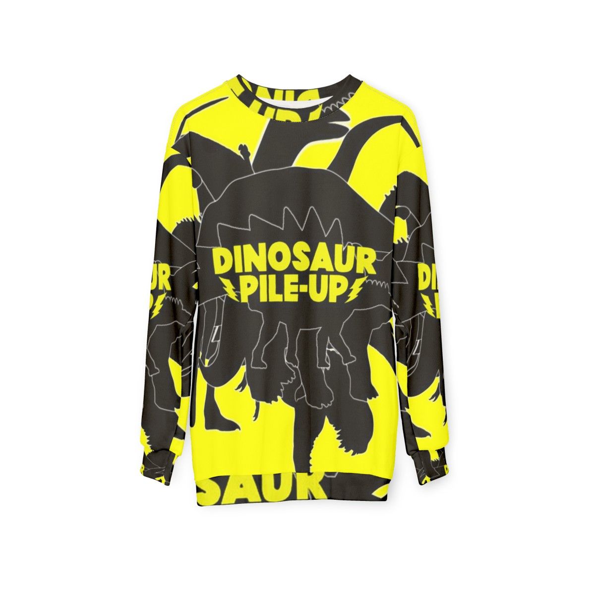 Dinosaur Pile Up Indie Band Sweatshirt - hanging