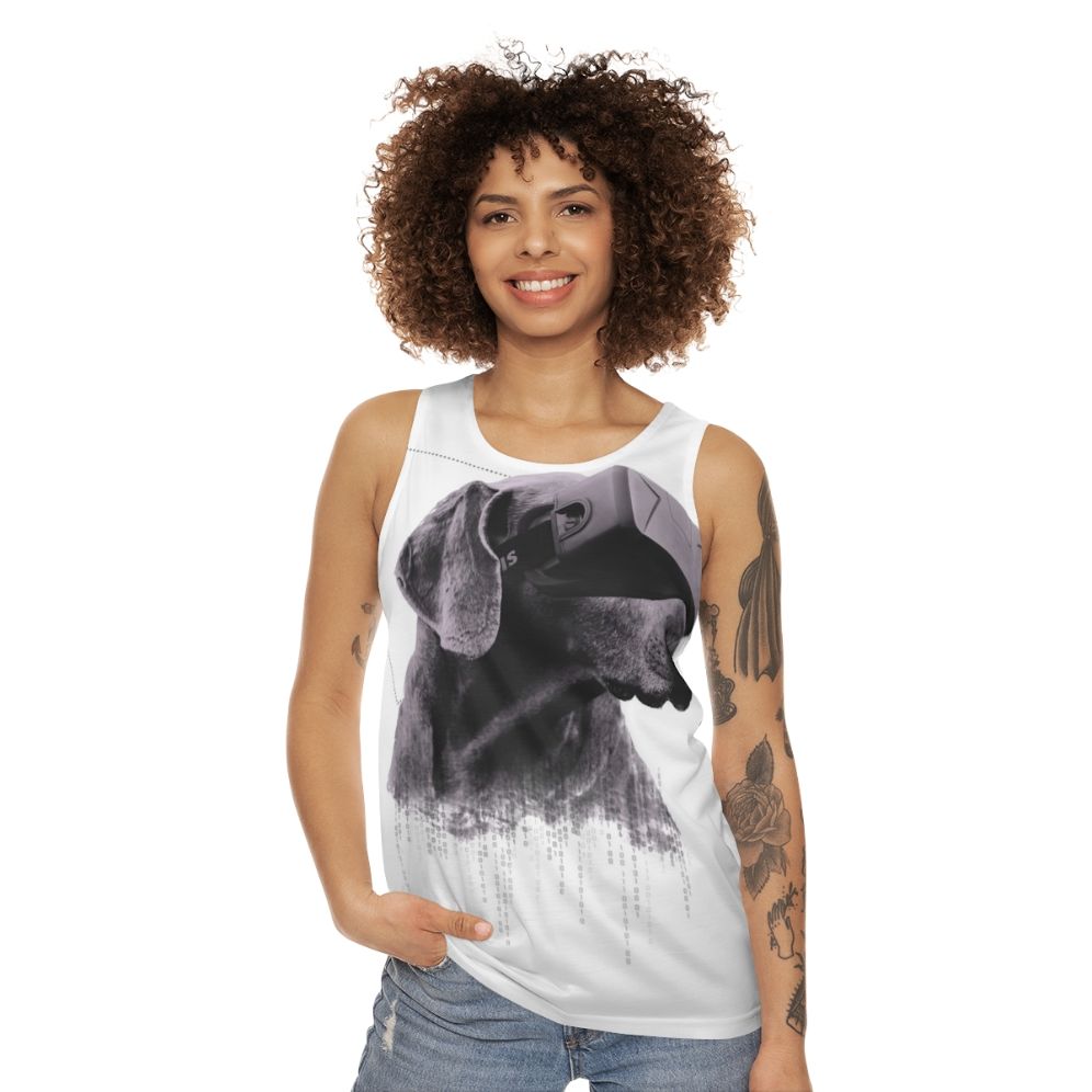 virtual reality dog unisex tank top - women