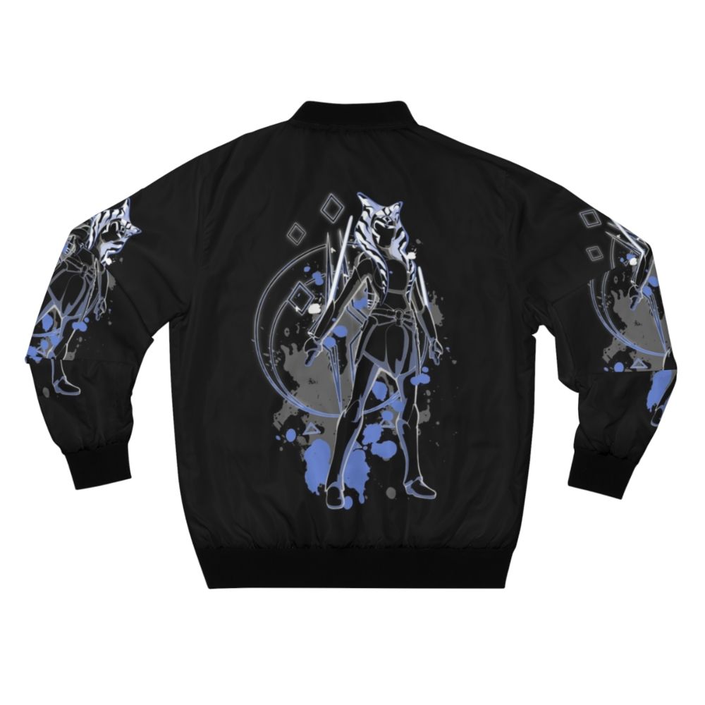 Ahsoka Bomber Jacket - Star Wars Inspired Togruta Design with Lightsaber Silhouette - Back