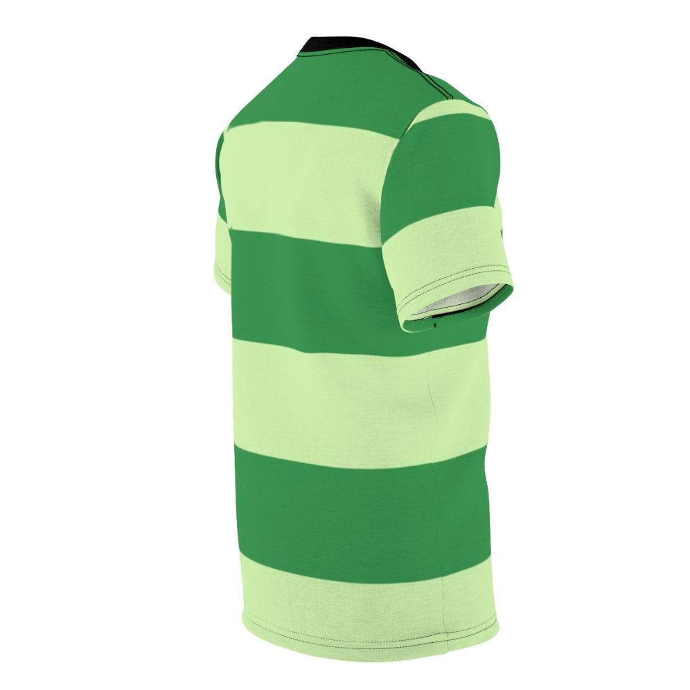 A vibrant t-shirt featuring the iconic Blue's Clues design in shades of green. - men right