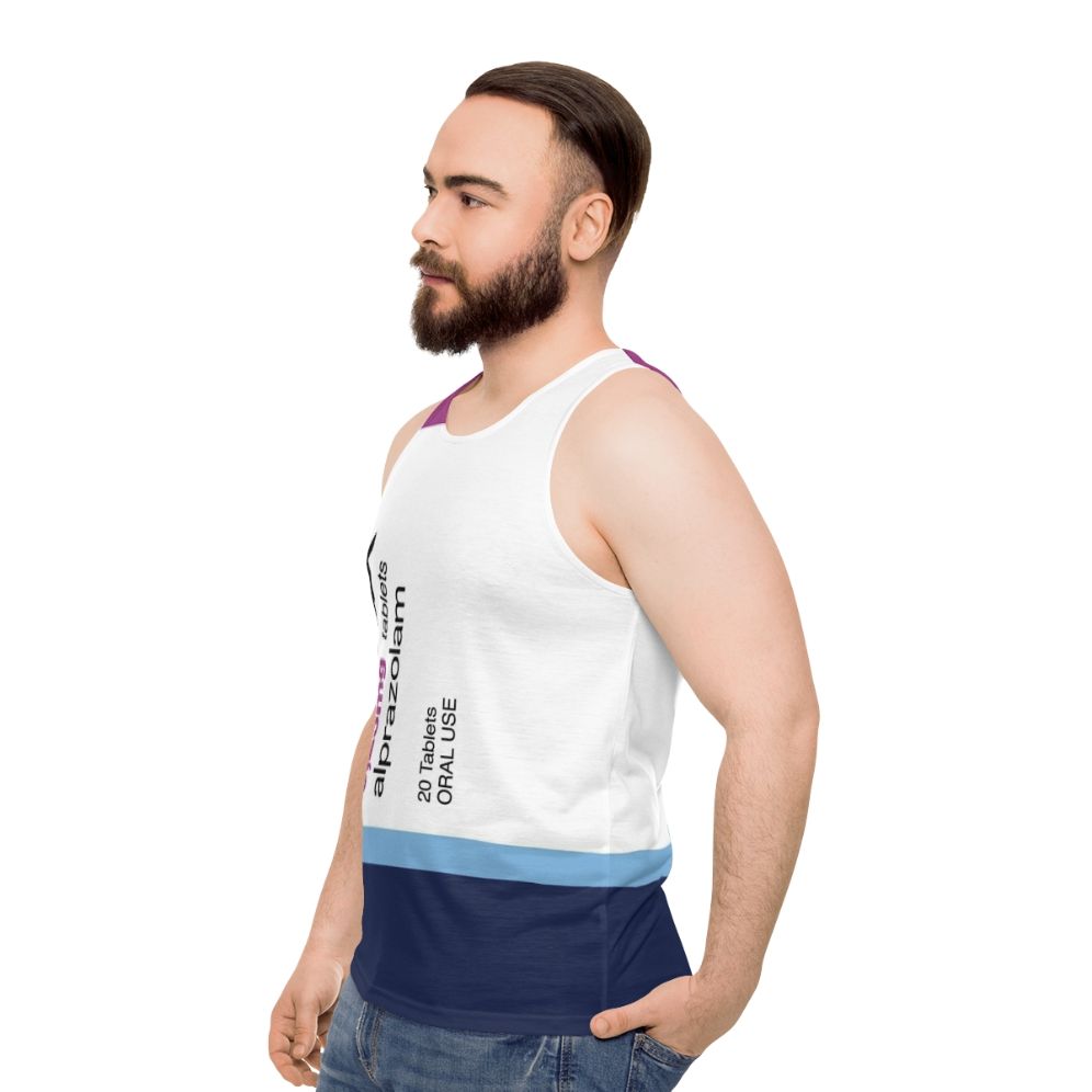 Unisex 'Xanax' sarcastic humor tank top - men side