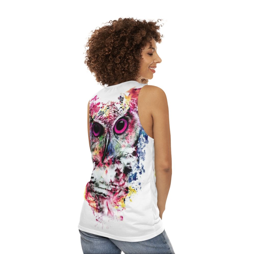 Colorful Owl Unisex Tank Top - women back