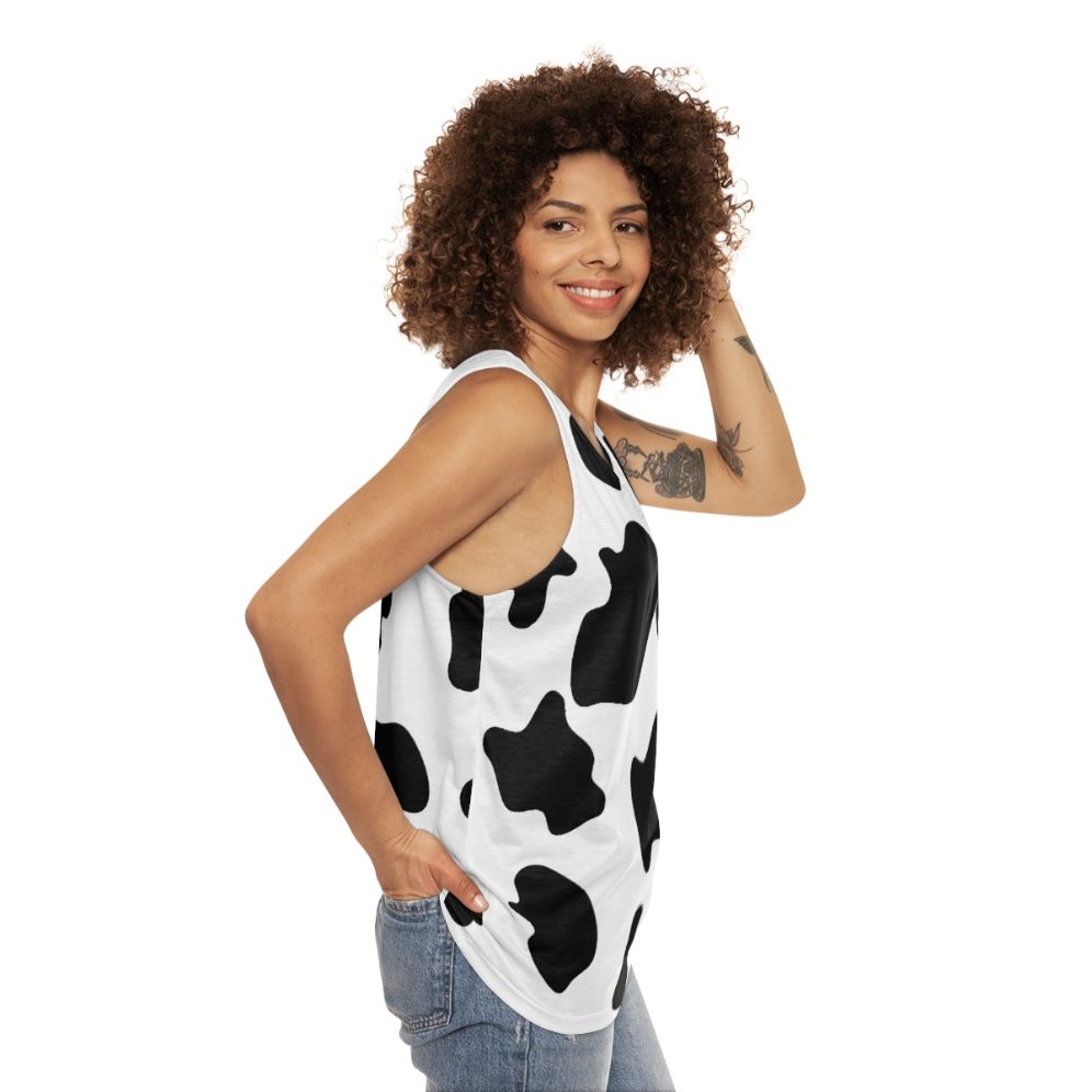 Cow print unisex tank top - women side