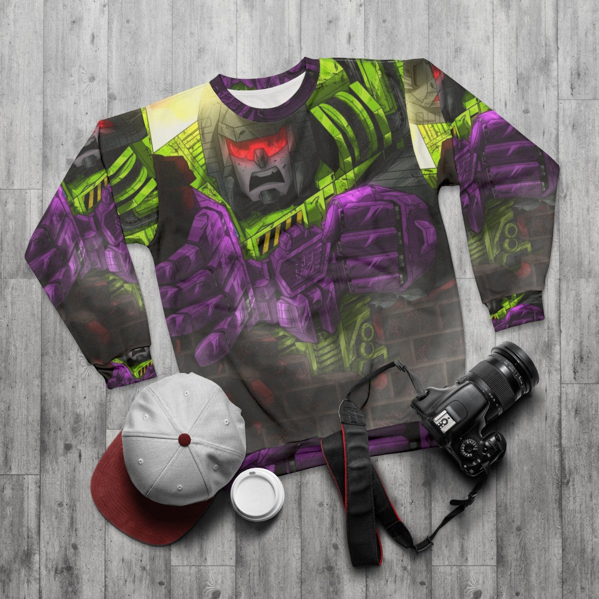 Transformers Devastator Decepticons Fan Art Sweatshirt - flat lay