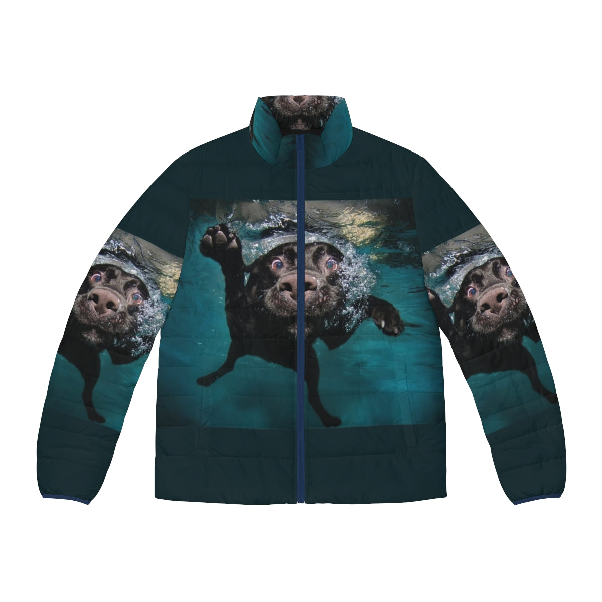 Cute donkey face puffer jacket with a whimsical animal portrait design