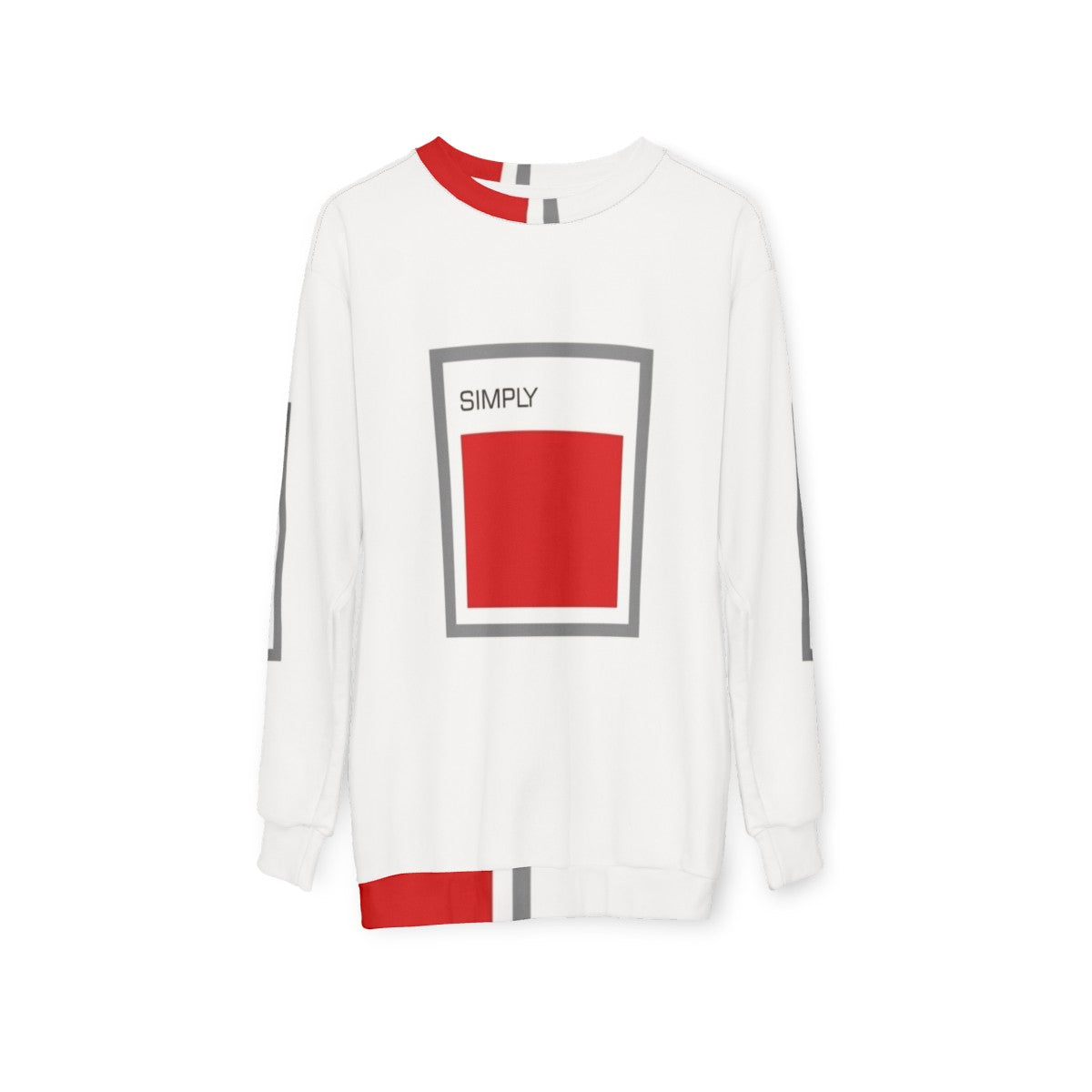 Simply Red Sweatshirt featuring the iconic British band's logo - hanging