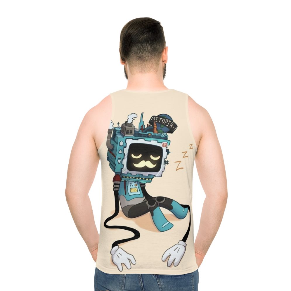 Hermitcraft Grumbot Sleepy Robot Unisex Tank Top - men back